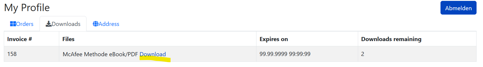 Download Bereich mit Download der Hornschule